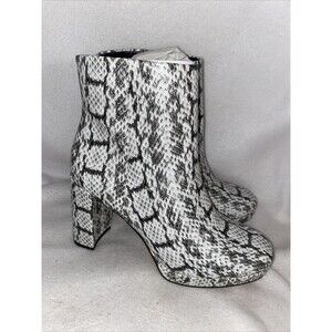 Justfab bootie Snake Platform 10 Animal Ankle Boot Francine Zip Sexy NWOT 8.5